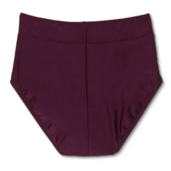 Kona Sol Women's Burgundy Wine High Waist Tummy Control Bottoms AGD03 Sz S NWT - Picture 11 of 14
